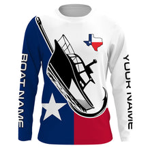 Load image into Gallery viewer, Custom Deep Sea Fishing Shirts With Boat Name, Texas Flag Saltwater Fishing Shirts IPHW4903
