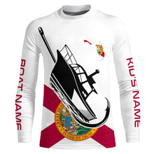 Load image into Gallery viewer, Custom Deep Sea Fishing Shirts With Boat Name, Florida Flag Saltwater Fishing Shirts IPHW4904