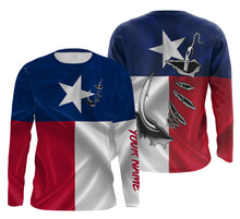 Load image into Gallery viewer, TX Fishing 3D Fish hook Texas Flag Patrotic Custom Long Sleeve performance Fishing Shirts gifts - IPHW1381