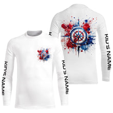 Load image into Gallery viewer, Red, White And Blue Compass Custom Performance Fishing Shirts, Patriotic Saltwater Fishing Shirts IPHW4949