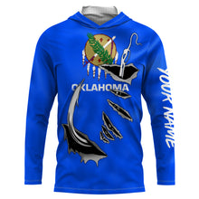 Load image into Gallery viewer, Oklahoma Flag 3D Fish Hook UV Protection Custom Long Sleeve performance Fishing Shirts IPHW502