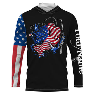 US Largemouth Bass Fishing Custom Sun Shirts Patriotic gift ideas for men, women and kids IPH2188