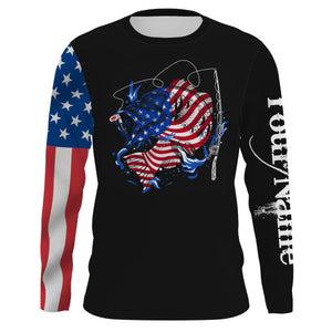US Largemouth Bass Fishing Custom Sun Shirts Patriotic gift ideas for men, women and kids IPH2188