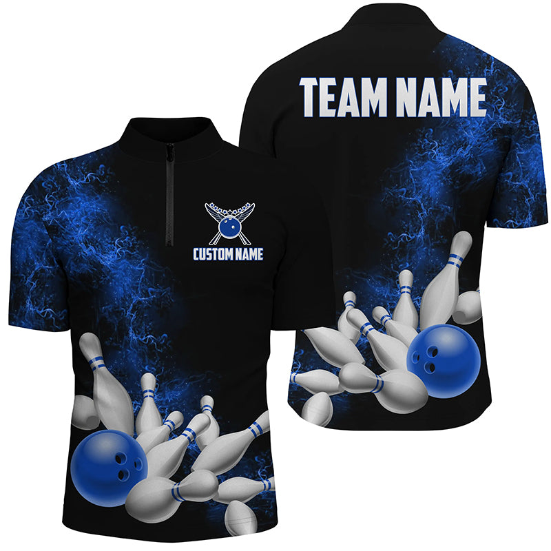 Custom Name Bowling Hawaiian Shirt, Personalized Bowling Pocket Hawaiian Shirt, Retro Bowling Button Up Shirt For Bowlers, Bowling Squad