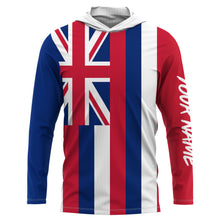 Load image into Gallery viewer, Hawaii State Hawaiian Flag Custom UV Long Sleeve Fishing Shirts - Personalized Fishing Gifts IPHW730