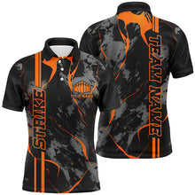 Load image into Gallery viewer, Custom Orange Strike Bowling Shirts Men Polo Orange Camo Bowling Team Jerseys Bowling League IPHW5385