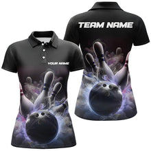 Load image into Gallery viewer, Custom Women Bowling Polo Shirts Smoke Bowling Team Jerseys Strike Bowling Shirts IPHW5402
