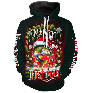 Personalized Walleye Christmas Fishing Shirts For Fisherman Fishing Gifts IPHW5560