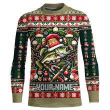 Load image into Gallery viewer, Bass Fishing Ugly Sweater Pattern Christmas Custom Fishing Shirts Personalized Fishing Gifts IPHW5563