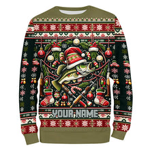 Load image into Gallery viewer, Bass Fishing Ugly Sweater Pattern Christmas Custom Fishing Shirts Personalized Fishing Gifts IPHW5563