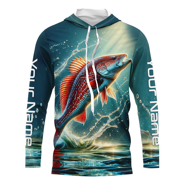 Redfish Puppy Drum Custom Long Sleeve Performance Fishing Shirts, Redf ...