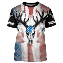 Load image into Gallery viewer, American Flag Deer Skull Custom All Over Shirt Patriotic Deer Hunting Shirts Deer Hunter Apparel IPHW5430