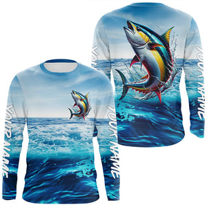 Tuna Fishing Custom Performance Long Sleeve Performance Shirts, Tuna Saltwater Fishing Jerseys IPHW6113