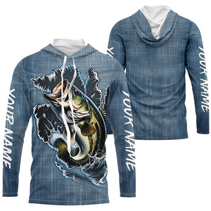 Custom Largemouth Bass Long Sleeve Tournament Fishing Shirts, Bass Fishing All Over Printed Shirt IPHW6147