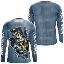 Load image into Gallery viewer, Custom Largemouth Bass Long Sleeve Tournament Fishing Shirts, Bass Fishing All Over Printed Shirt IPHW6147