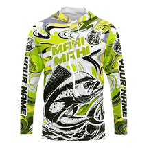 Load image into Gallery viewer, Custom Mahi Mahi Long Sleeve Uv Protection Fishing Shirts, Mahimahi Performance Shirts | Yellow Camo IPHW6155