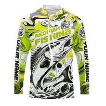 Load image into Gallery viewer, Redfish Fishing Custom Performance Long Sleeve Uv Shirts, Saltwater Camo Fishing Shirt | Yellow IPHW6161