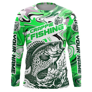 Custom Multi-Color Crappie Long Sleeve Fishing Shirts, Crappie Jerseys For Fishing Team IPHW5921