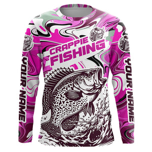 Custom Multi-Color Crappie Long Sleeve Fishing Shirts, Crappie Jerseys For Fishing Team IPHW5921