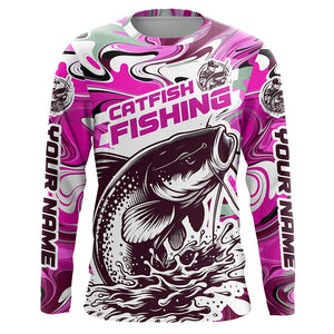 Custom Multi-Color Catfish Long Sleeve Fishing Shirts, Catfish Jerseys For Fishing Team IPHW5922