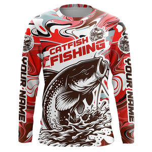 Custom Multi-Color Catfish Long Sleeve Fishing Shirts, Catfish Jerseys For Fishing Team IPHW5922