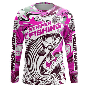 Custom Striped Bass Long Sleeve Fishing Shirts, Multi-Color Striper Fishing Jerseys IPHW5923