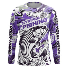 Load image into Gallery viewer, Custom Striped Bass Long Sleeve Fishing Shirts, Multi-Color Striper Fishing Jerseys IPHW5923