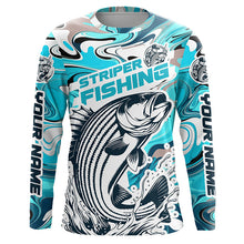 Load image into Gallery viewer, Custom Striped Bass Long Sleeve Fishing Shirts, Multi-Color Striper Fishing Jerseys IPHW5923