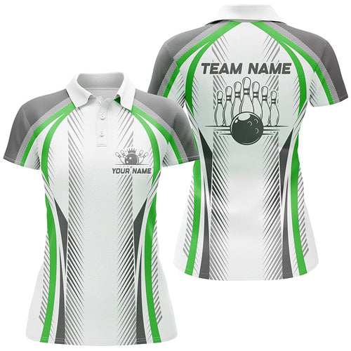 Personalized Blue Bowling Shirts Bowling Team Jersey Bowling League Outfits For Women IPHW5477