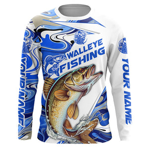 Custom Walleye Fishing Jerseys, Multi-Color Walleye Long Sleeve Tournament Fishing Shirts IPHW5925