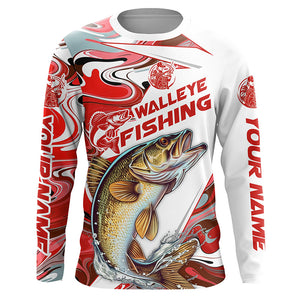 Custom Walleye Fishing Jerseys, Multi-Color Walleye Long Sleeve Tournament Fishing Shirts IPHW5925