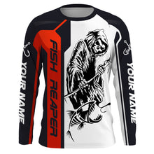 Load image into Gallery viewer, Fish Reaper CustomLong sleeve performance Fishing Shirts, Fish skull Fishing jerseys | red IPHW3022