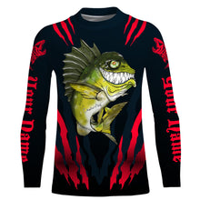 Load image into Gallery viewer, Angry Bass Fishing Custom Long sleeve Fishing Shirts, Bass fish reaper fishing jerseys | red IPHW3376