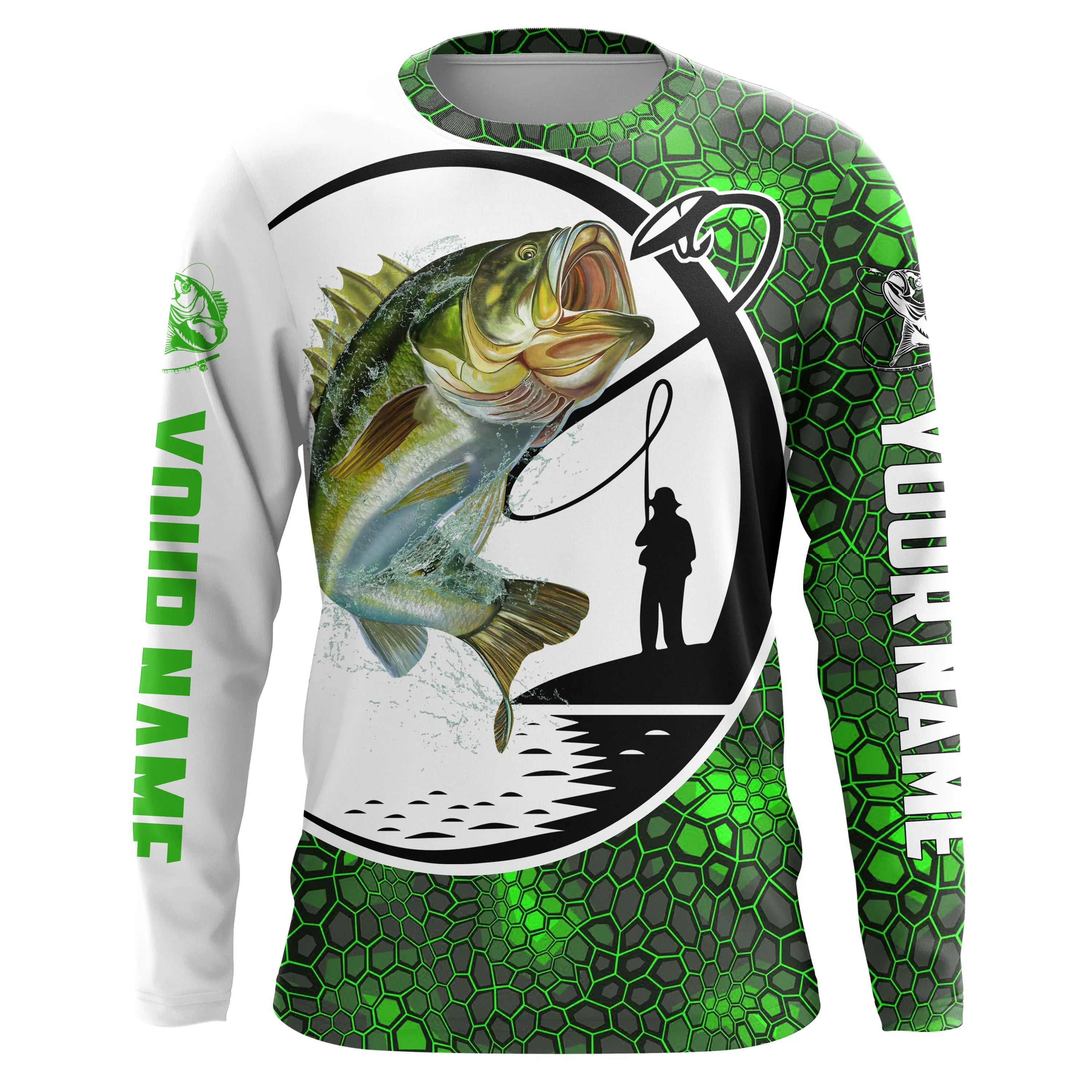 Custom Bass Fishing skull performance Fishing shirts, Bass Fishing  tournament Shirts, white IPHW3562