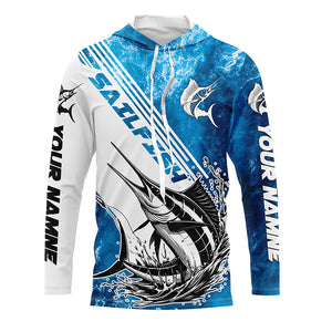 Personalized Sailfish Fishing Saltwater Long Sleeve Fishing Shirts, Sailfish Fishing Jerseys  IPHW5636