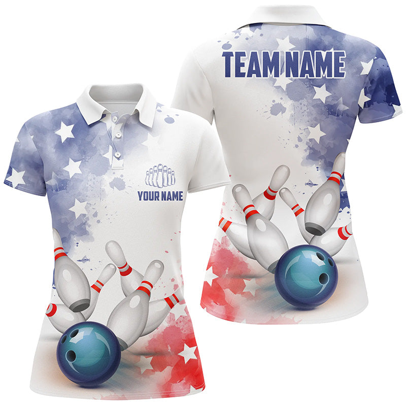 Personalized 3D Women'S Bowling Team Jersey Bowling Shirt American Bowling Polo Shirt IPHW5340