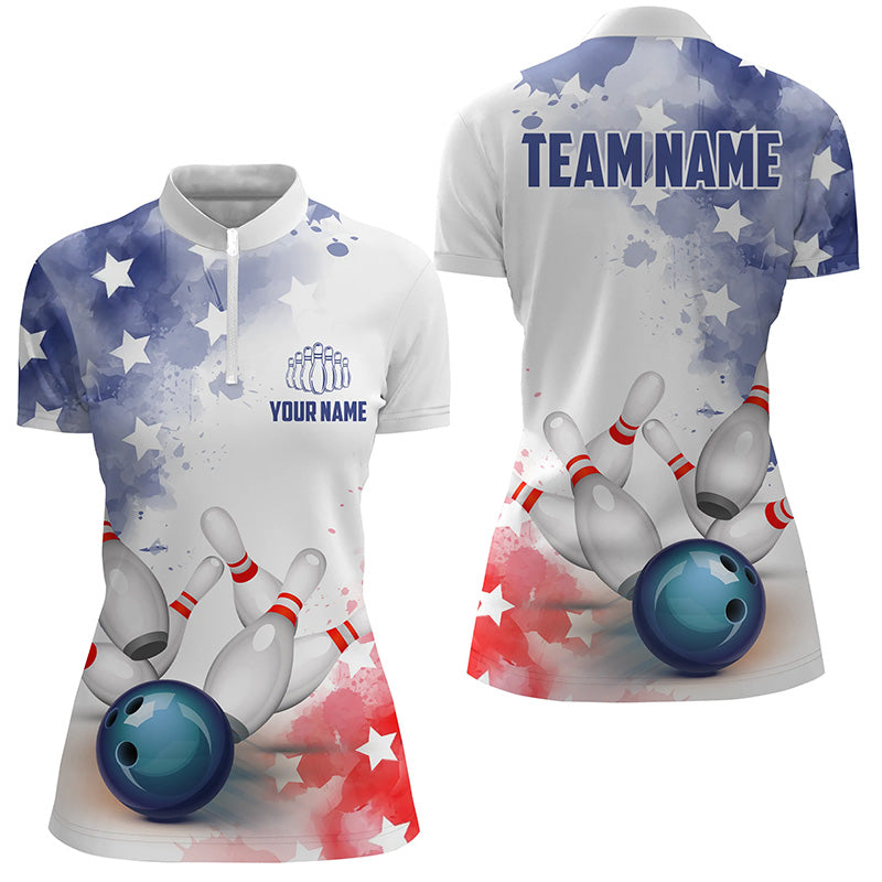 Personalized 3D Women'S Bowling Team Jersey Bowling Shirt American Bowling Polo Shirt IPHW5340