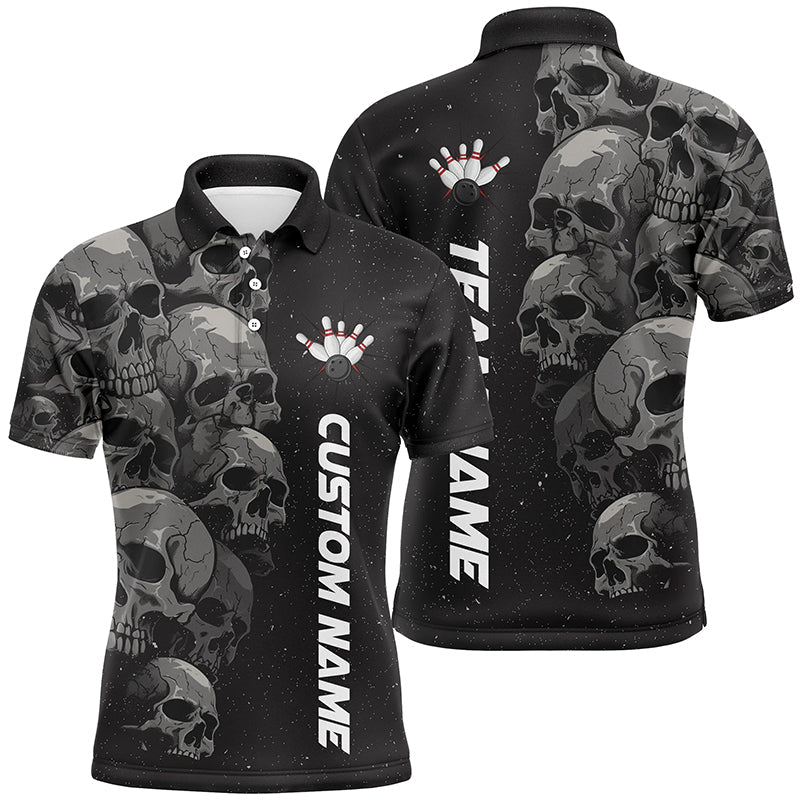 Custom Skull Bowling Shirt For Men Custom Bowling League Shirts Bowling Jerseys For Halloween IPHW5348