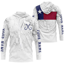 Load image into Gallery viewer, Personalized Camo Texas Flag Long Sleeve Tournament Fishing Shirts, Texas Fishing Jerseys IPHW5074