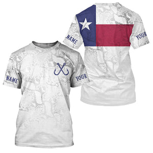 Personalized Camo Texas Flag Long Sleeve Tournament Fishing Shirts, Texas Fishing Jerseys IPHW5074