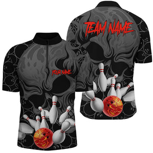 Flaming Skull Bowling Jersey