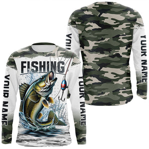 Walleye Fishing Camo Custom Long Sleeve Fishing Shirts, Personalized Walleye Fishing Jerseys IPHW5999