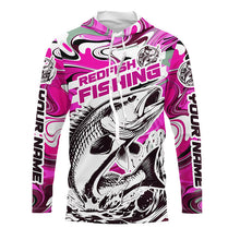 Load image into Gallery viewer, Redfish Fishing Custom Performance Long Sleeve Uv Shirts, Saltwater Camo Fishing Shirt | Pink IPHW6157