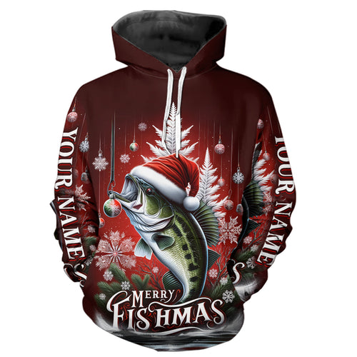 Personalized Bass Christmas Fishing Shirts Merry Fishmas Fishing Gifts For Men, Women And Kids IPHW5551