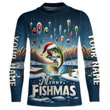 Load image into Gallery viewer, Personalized Largemouth Bass Funny Christmas Fishing Shirts Merry Fishmas Fishing Gifts IPHW5554