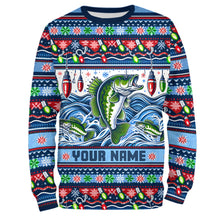 Load image into Gallery viewer, Bass Fishing Ugly Sweater Pattern Christmas Custom Fishing Shirts Personalized Fishing Gifts IPHW5561
