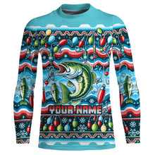 Load image into Gallery viewer, Personalized Bass Fishing Ugly Sweater Pattern Christmas Fishing Shirts Fisherman&#39;S Gifts IPHW5565