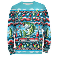 Load image into Gallery viewer, Personalized Bass Fishing Ugly Sweater Pattern Christmas Fishing Shirts Fisherman&#39;S Gifts IPHW5565