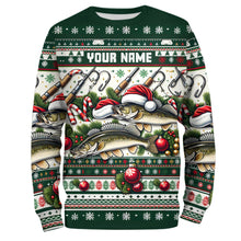 Load image into Gallery viewer, Walleye Fishing Ugly Sweater Pattern Christmas Custom Fishing Shirts Personalized Fishing Gifts IPHW5567