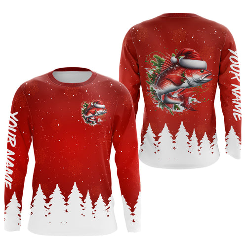 Redfish Fishing Custom Christmas Fishing Shirts, Xmas Fishing Gifts For Men, Women And Kids IPHW5572